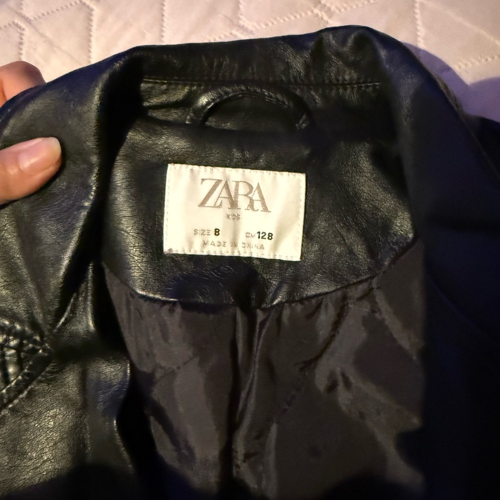 Zara Kids faux leather jacket size 8 - Picture 2 of 4